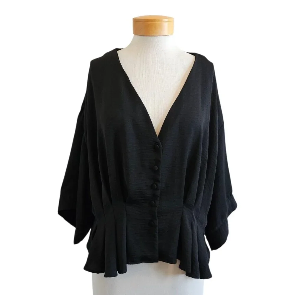 ASOS Black Button-Up Blouse - Picture 1 of 10